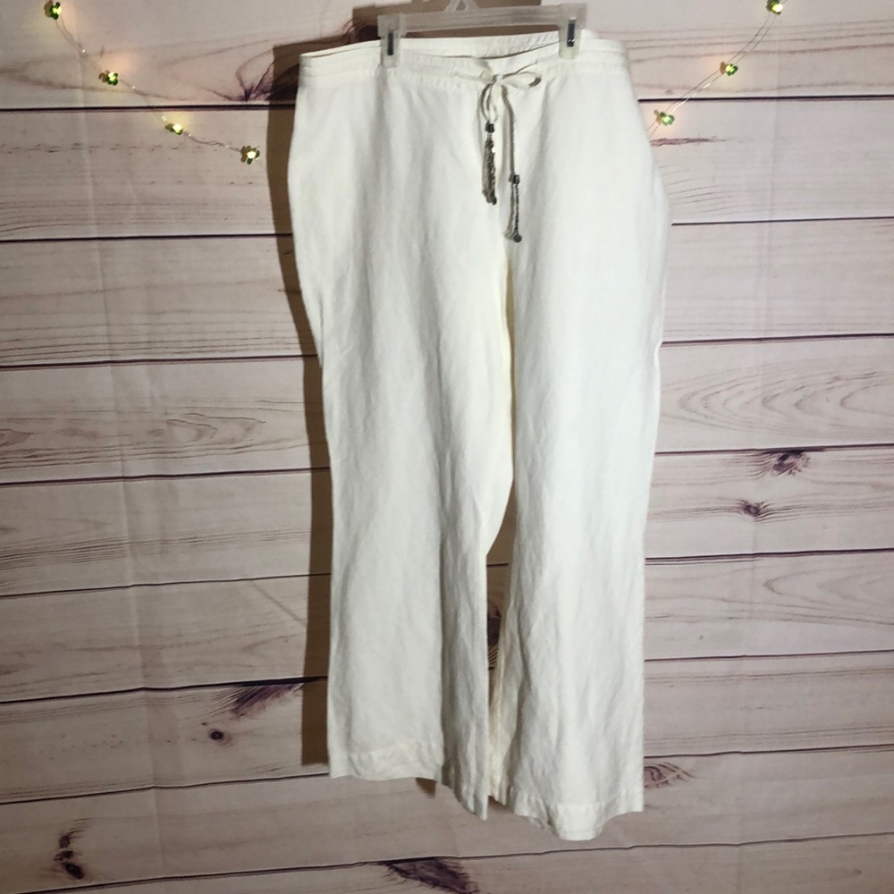 🕶LANE BRYANT WHITE LINEN PANTS